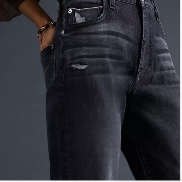 Anthropologie Pilcro The Selvedge Borrowed Jean Charcoal Black Distressed 32 - Picture 2 of 13